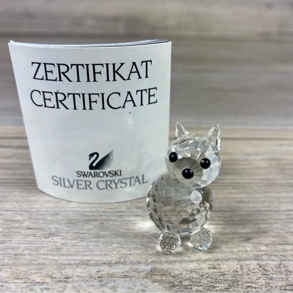 Swarovski Crystal Cat 1980s Figurine With
Wire Tail, Retired in Original Box. - Picture 3 of 14